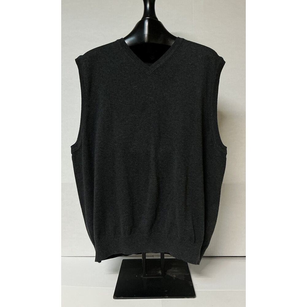 Nautica Golf Men’s X-Large Dark Gray/Black Cotton Blend Sweater Vest
